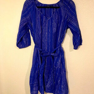 Blue Gap Dress with Metallic Detailing